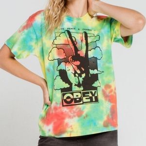 Obey tie dye tshirt
